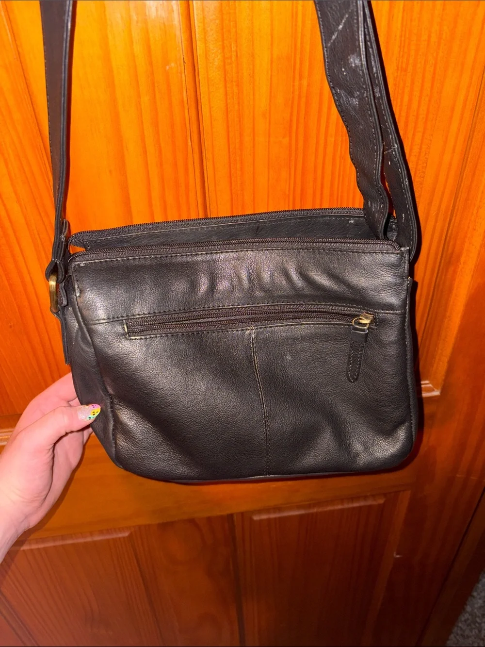 Black leather purse